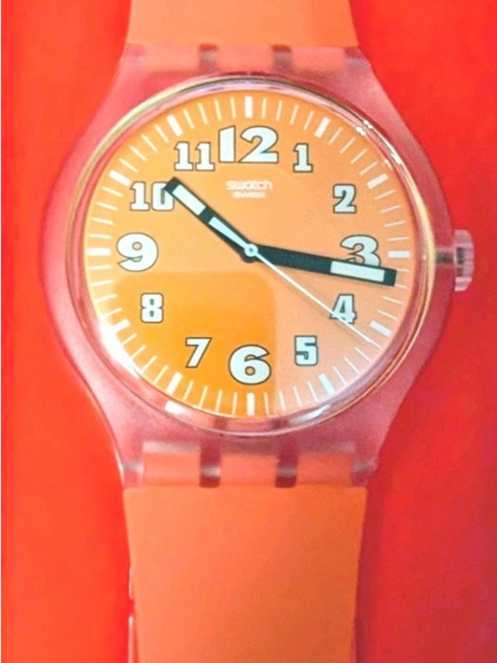 NIB 🎃Vintage Swatch “squeezed pumpkins” Silicone Strap Watch